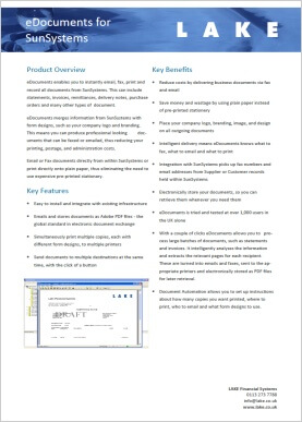 eDocuments for SunSystems brochure