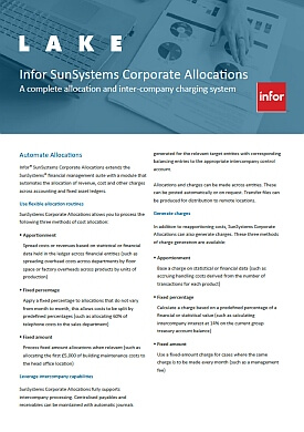Infor SunSystems Corporate Allocations